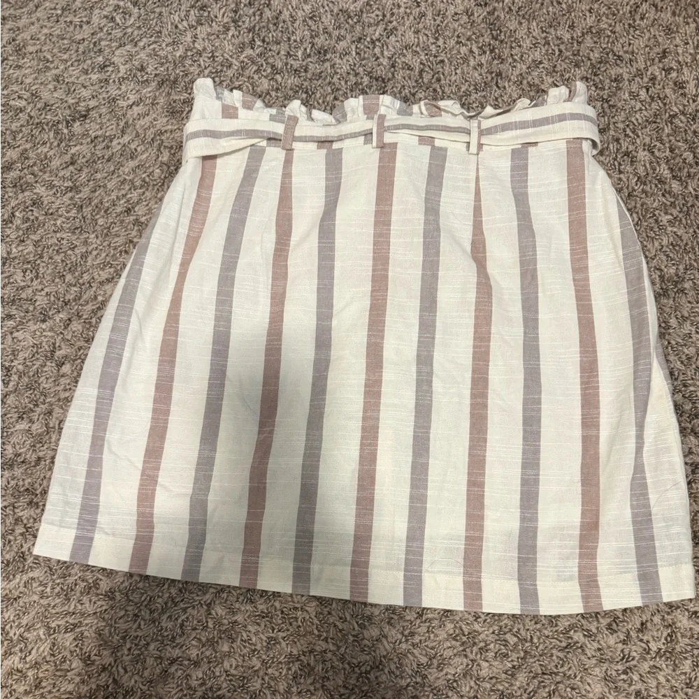 Mine A-Line Striped Skirt with Tie Waist